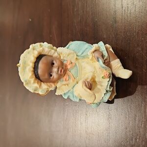 1993 Vintage-ADG sweet baby girl blue, missing sock Christmas ornament